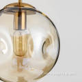 Amber Glass Shade Pingente Lamp Home Decoration